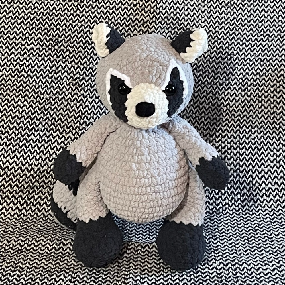 Handmade Crochet Raccoon Plushie